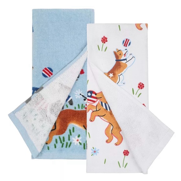 Set of 2 Freedom Fur All Puppy Dogs Celebrating America Kitchen Towels USA - Picture 4 of 6